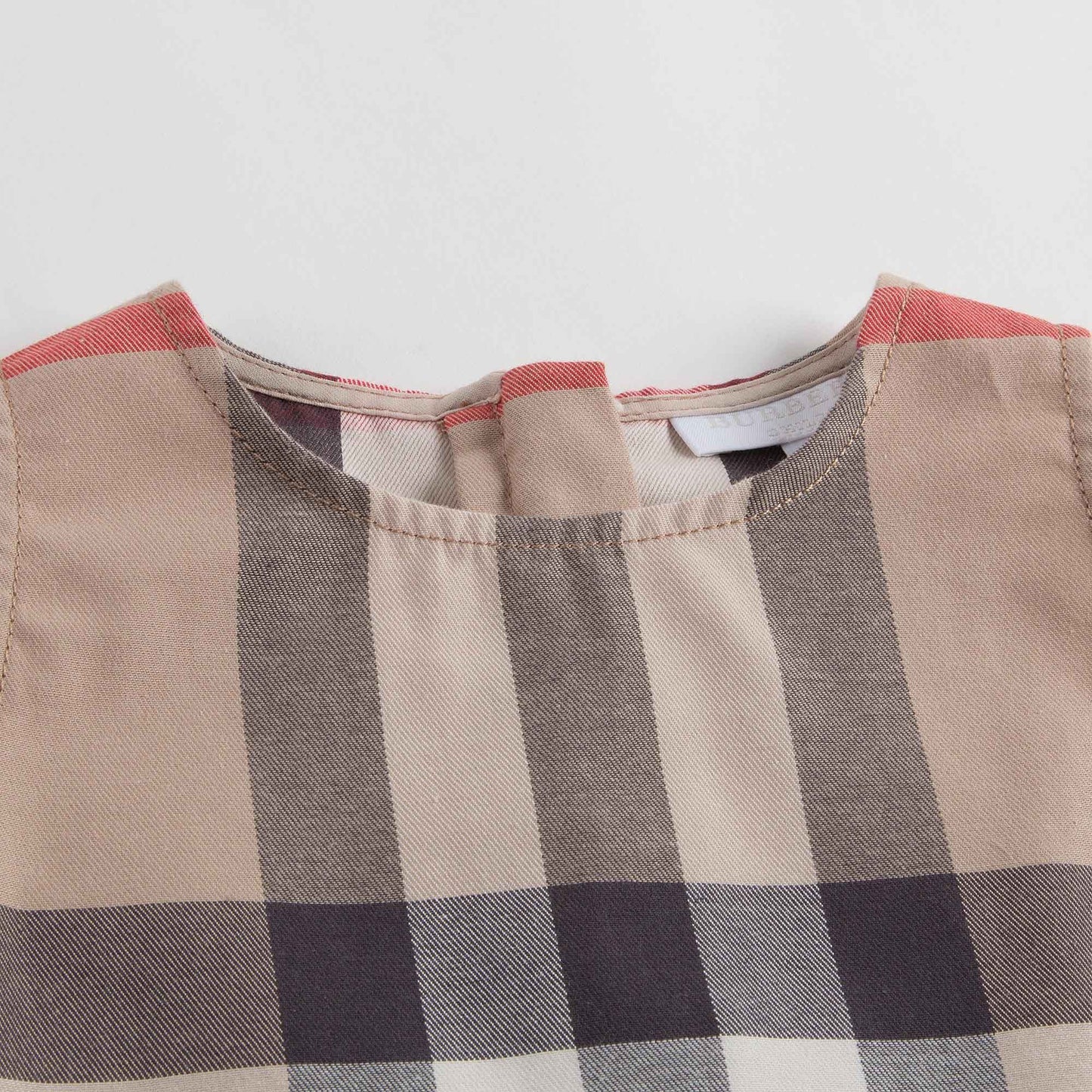 Baby Girls Beige New Classic Check Cotton Dress