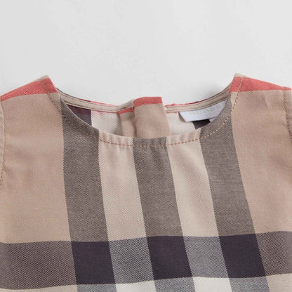 Baby Girls Beige New Classic Check Cotton Dress