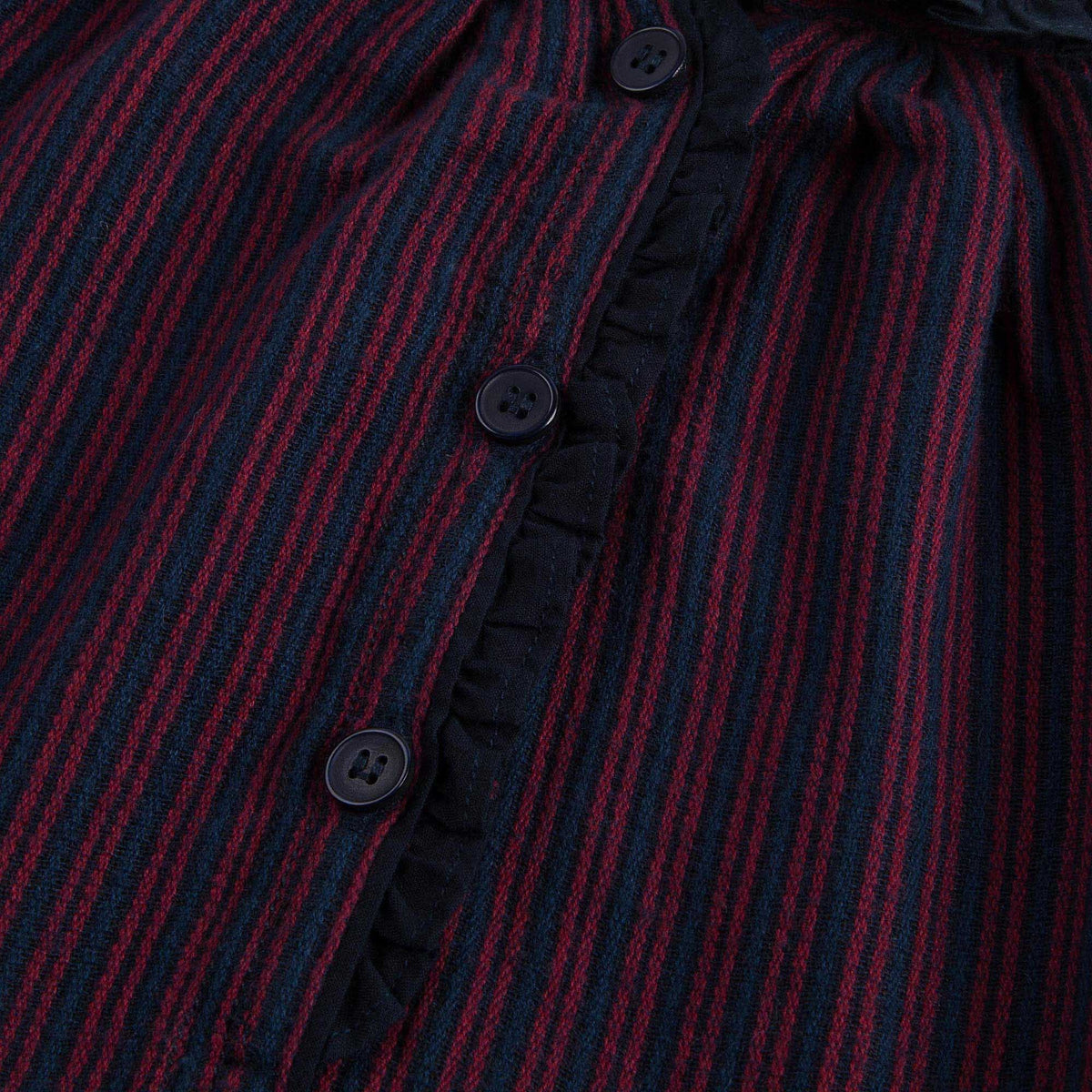 Girls Purple Rayol Striped Cotton Woven Dress
