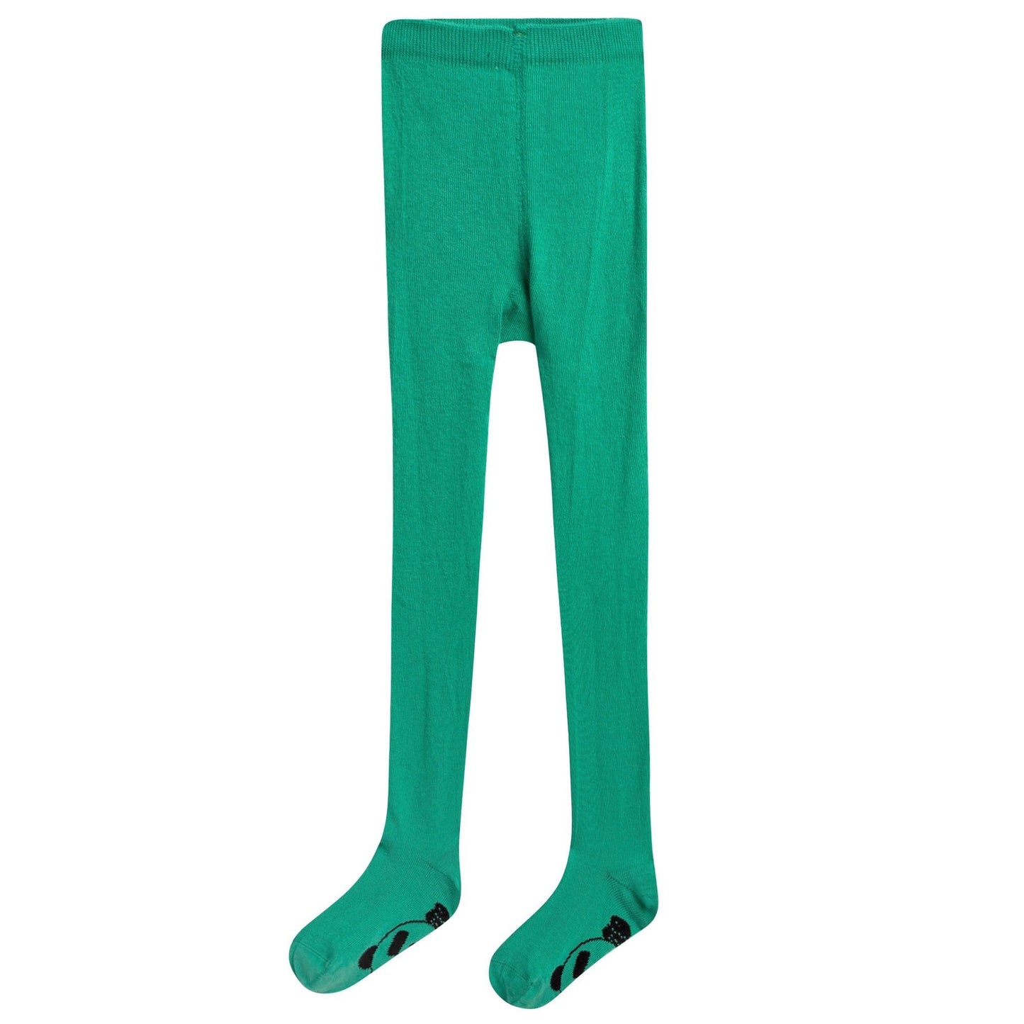 Girls Green Panda Printed Tights