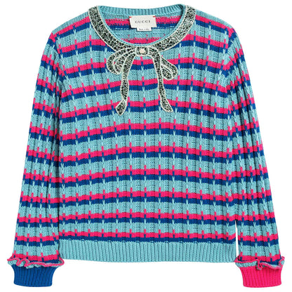 Girls Color Striped Sweater