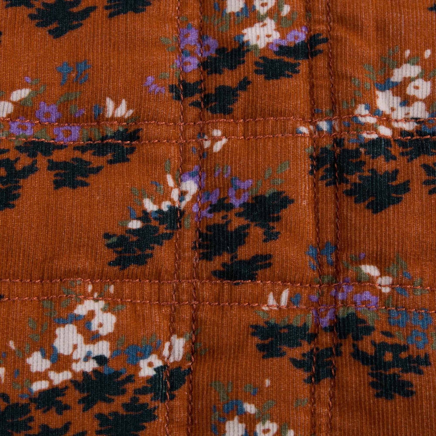 Girls Brown Velvet Flower printed Cotton Jacket