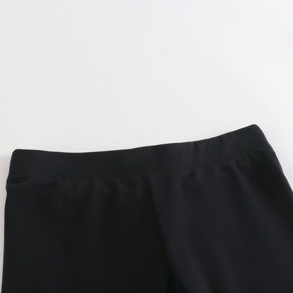 女童黑色Logo棉打底裤