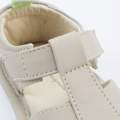 Baby Boys Gray Leather Sandals