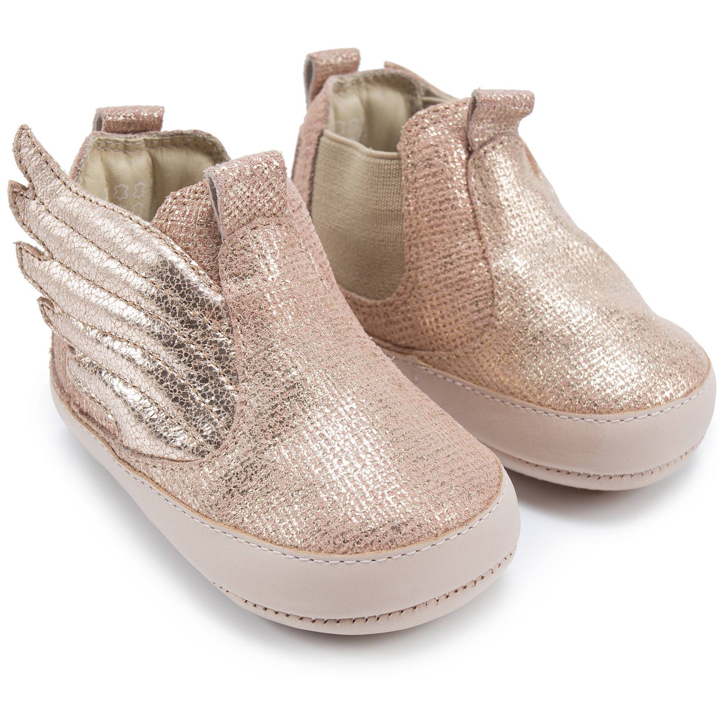 Baby Girls Rose Salmon Shine Leather Shoes