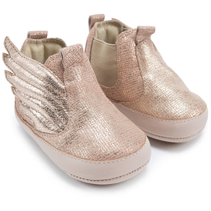 Baby Girls Rose Salmon Shine Leather Shoes