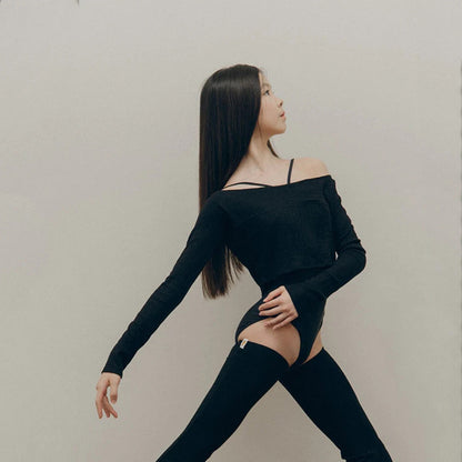 女童黑色芭蕾舞上衣(Ink - Kids Vika Top)