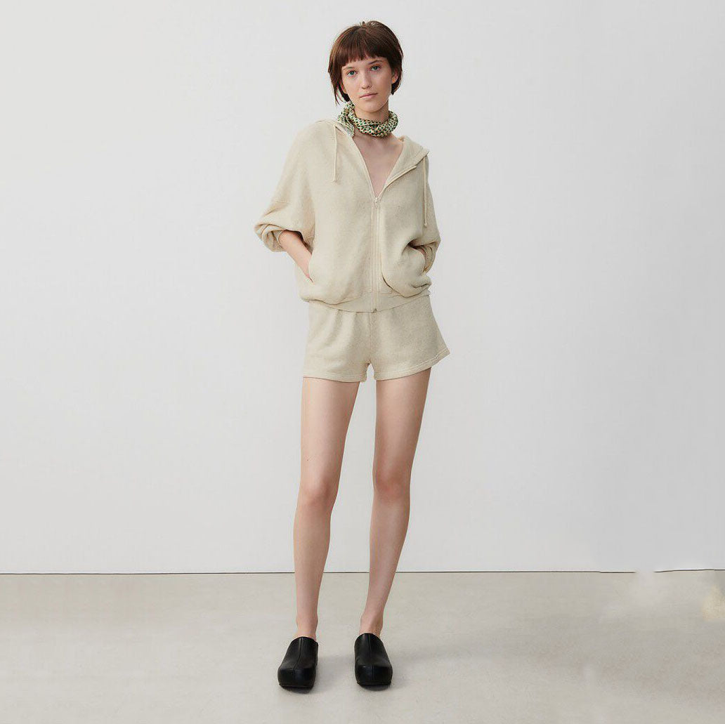 女士米色拉链上衣