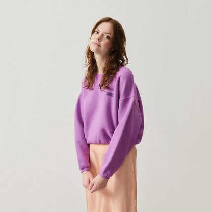 女士紫色棉卫衣