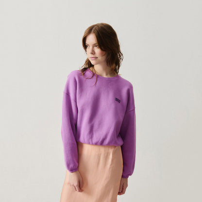 女士紫色棉卫衣