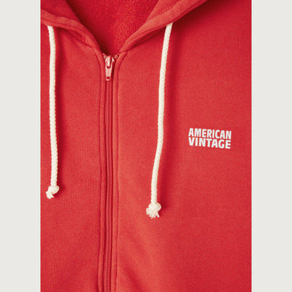 女士亮红色拉链上衣