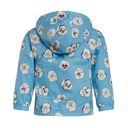 Blue pansy Packaway Raincoat
