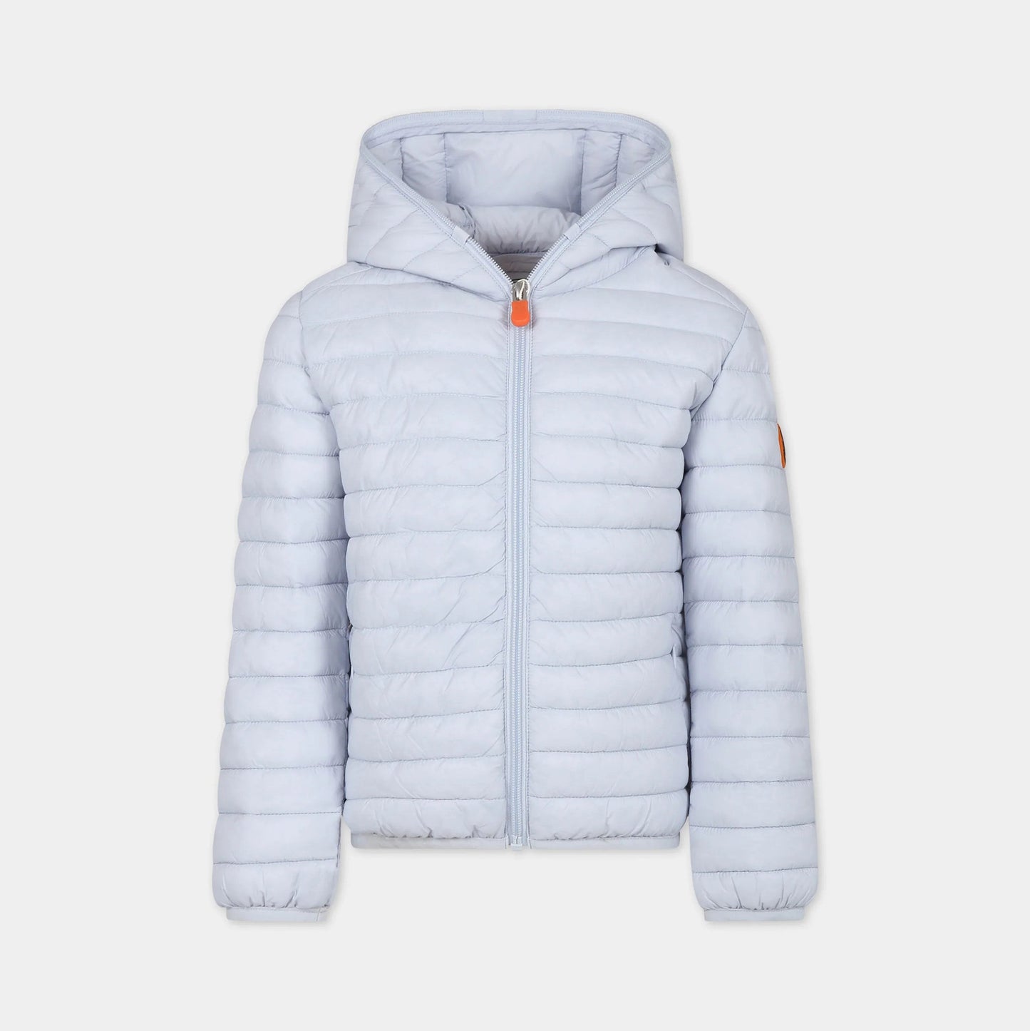 儿童灰蓝色连帽棉服