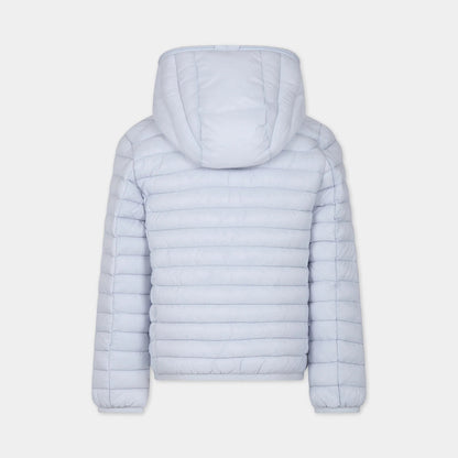 儿童灰蓝色连帽棉服