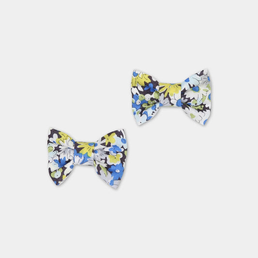 女童蓝色碎花发夹