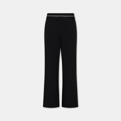 女童黑色Logo棉长裤