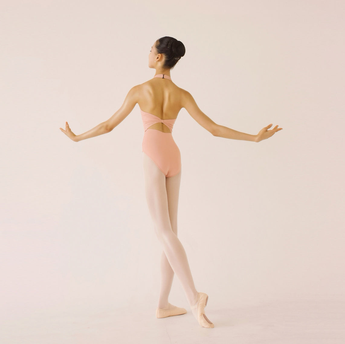 女童桃粉色芭蕾舞连体衣(Ivy Leotard Peacock Peach Pink/Peacock Peach Pink)