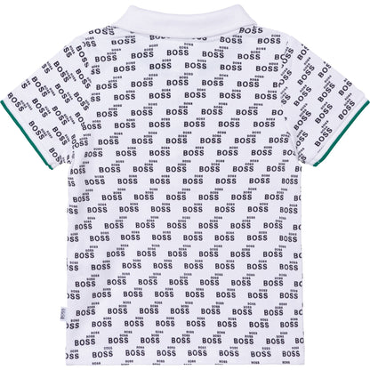 女婴白色Logo棉Polo衬衫