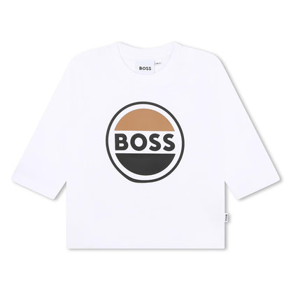 男婴白色Logo棉T恤