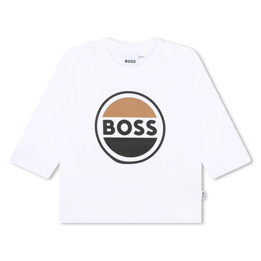 男婴白色Logo棉T恤
