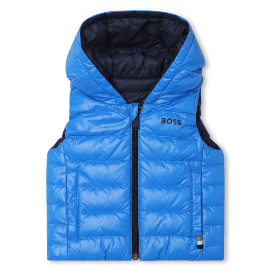 男婴蓝色双面棉马甲