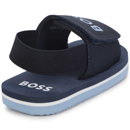 男婴蓝色Logo凉鞋