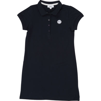 Girls Dark Blue Cotton Dress