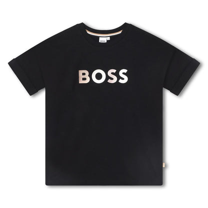 女童黑色Logo棉T恤