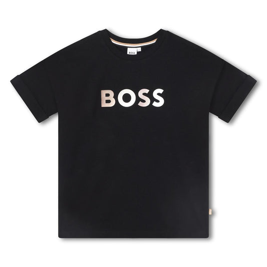 女童黑色Logo棉T恤