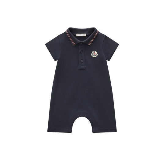 男婴藏青色棉连体衣