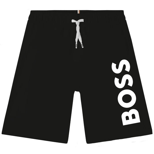 男童黑色Logo泳裤