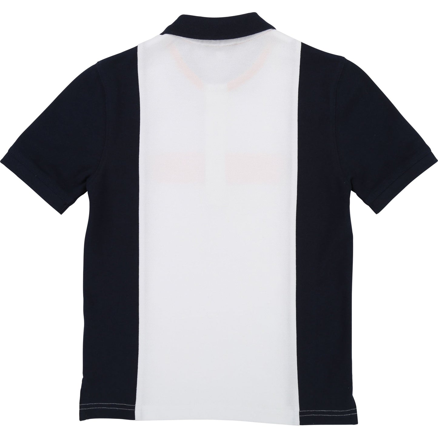 Boys Dark Blue & White Cotton Polo Shirt