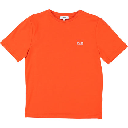 Boys Orange Cotton T-shirt
