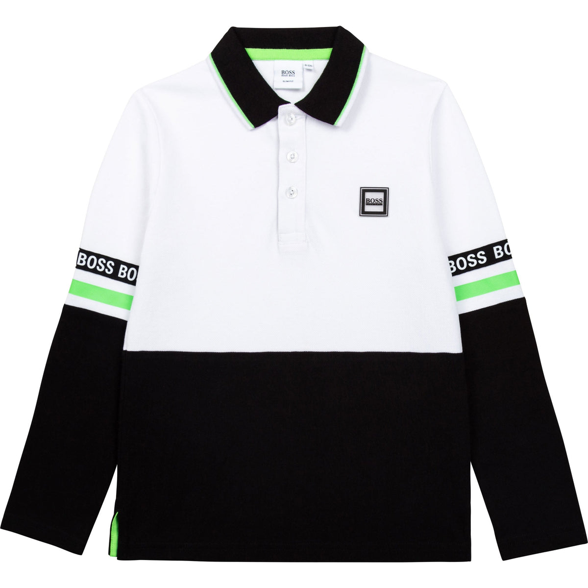 男童白色Logo棉Polo衬衫