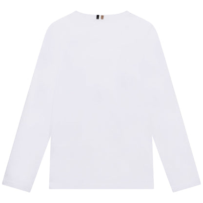 男童白色印花棉T恤