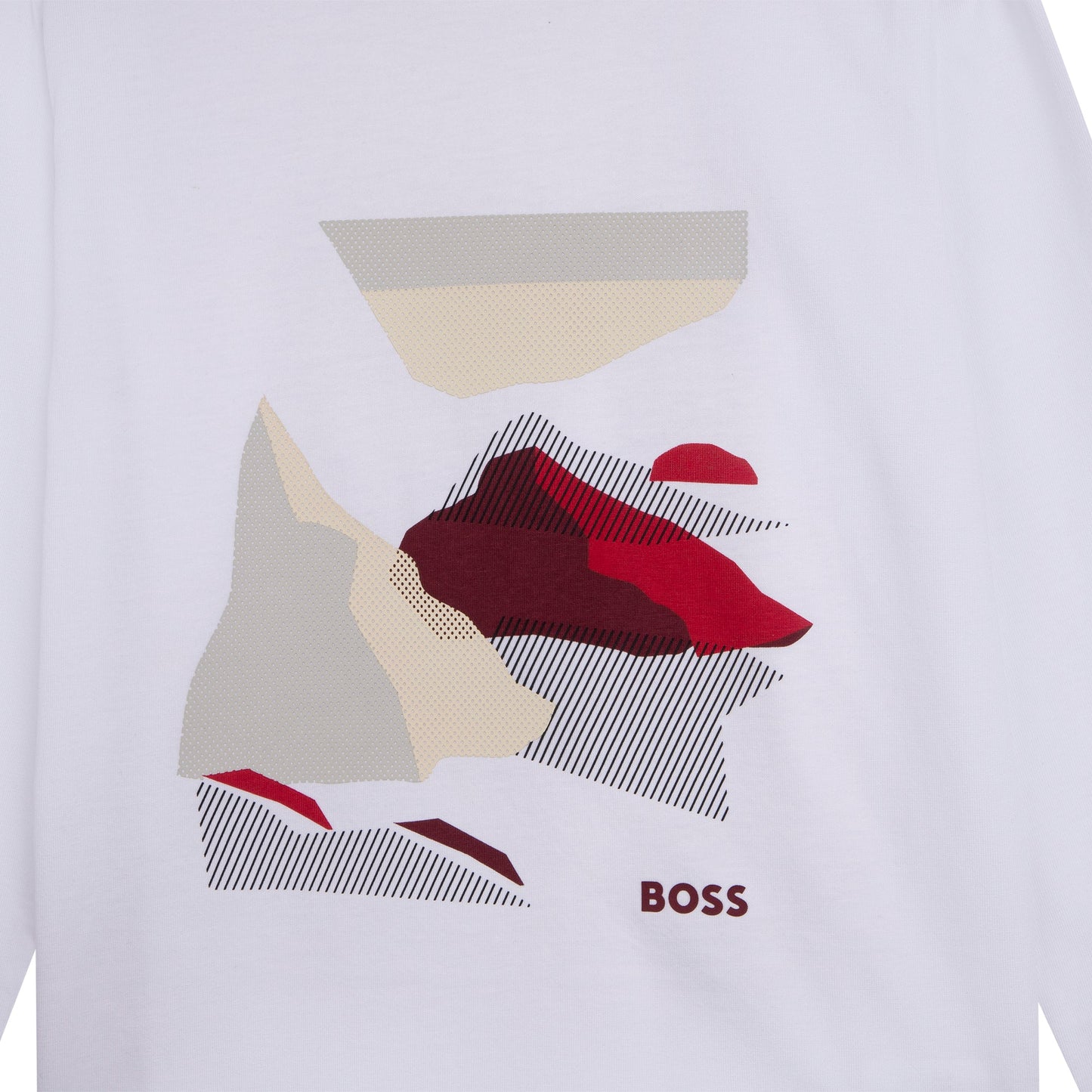 男童白色印花棉T恤