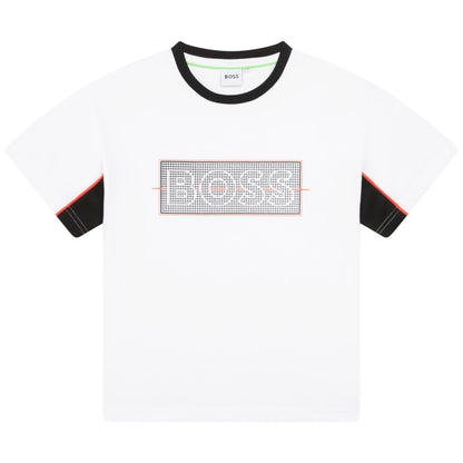 男童白色Logo棉T恤