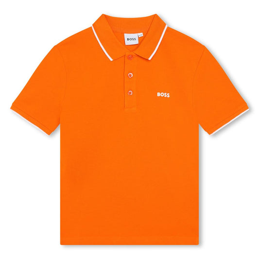 男童橙色Polo衫