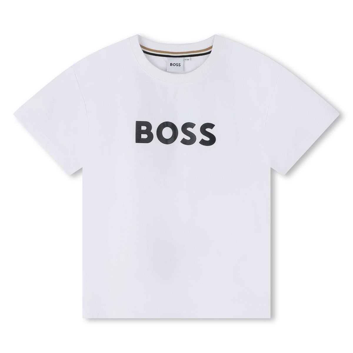 男童白色Logo棉T恤