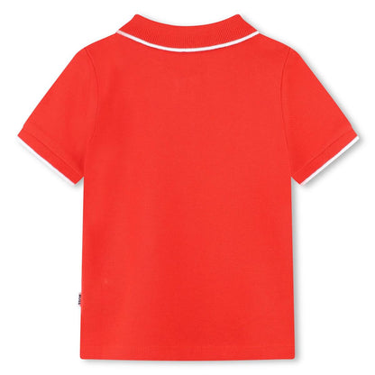 男婴红色棉Polo衫