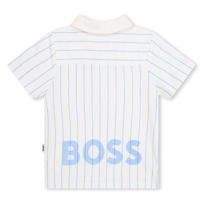 男婴白色棉Polo衫