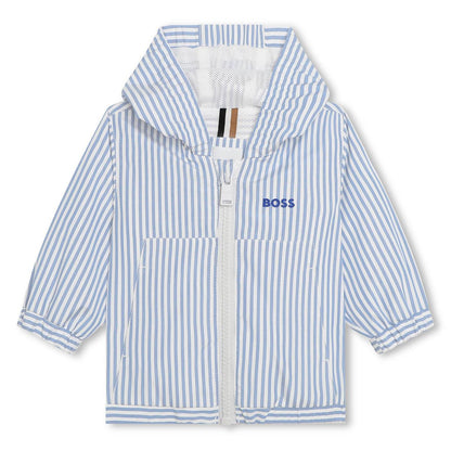 男婴蓝色条纹拉链夹克