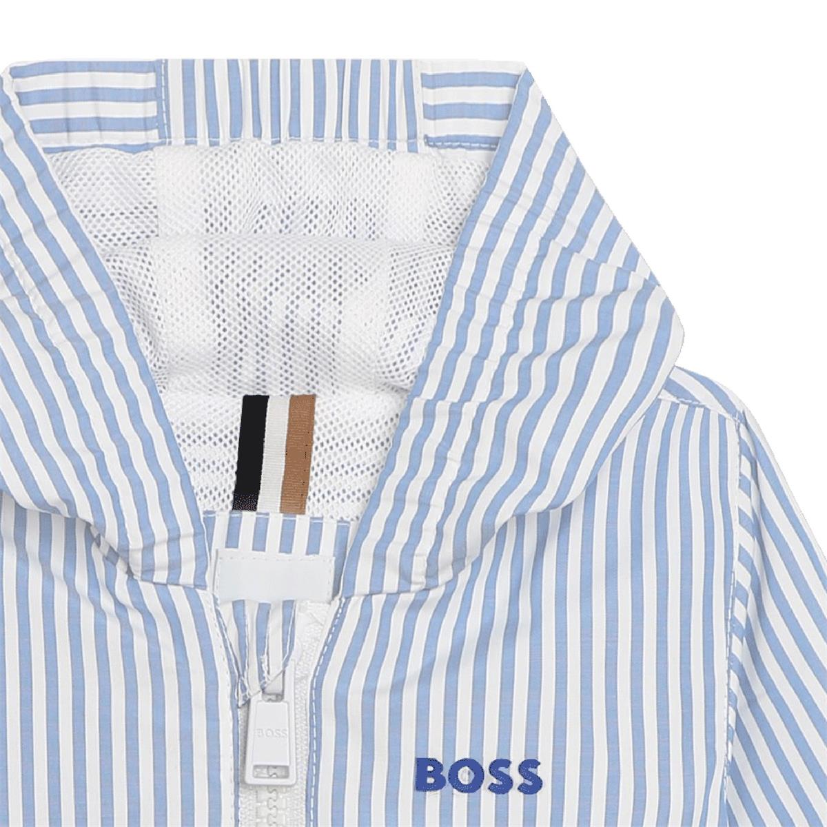 男婴蓝色条纹拉链夹克