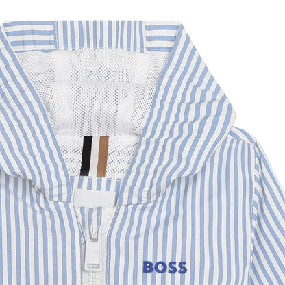 男婴蓝色条纹拉链夹克