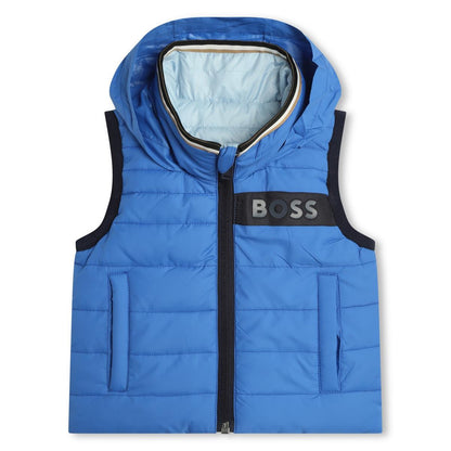 男婴蓝色双面棉马甲