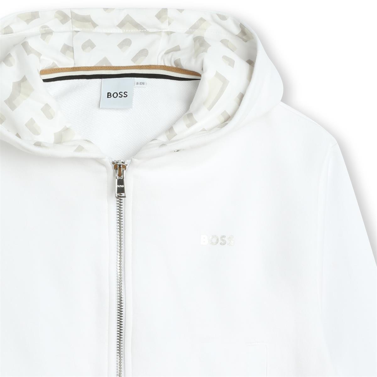 男童白色拉链上衣