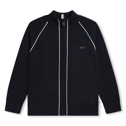 男童藏青色棉拉链上衣