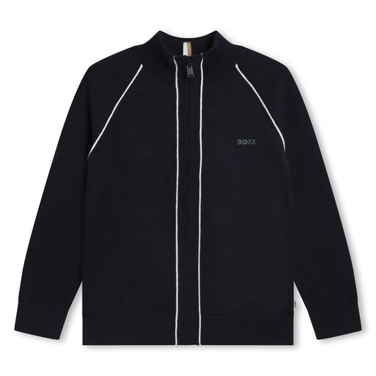 男童藏青色棉拉链上衣