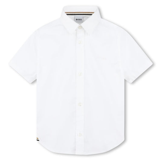 男童白色棉衬衫