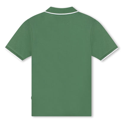 男童绿色棉Polo衫